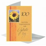 Faltkarte inkl. Briefumschlag / Herzliche Segenswünsche zum 100 Geburtstag